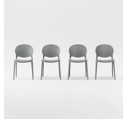Lüllmann Besucherstuhl 4er Set - Blaugrau, Designstuhl aus Polypropylen - Das 4er Set Designstühle vereint modernes Design mit Funktionalität. Robustes Polypropylen sorgt für Langlebigkeit und Pflegeleichtigkeit. Ideal für Büro, Homeoffice oder als stilvoller Zusatzstuhl in jedem Raum.