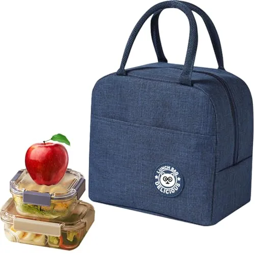 MonoFresh Kühltasche Klein, Mini Lunchtasche Damen Herren, 6L Lunchbag Thermotasche, Wasserdicht Faltbar Lunch Tasche, Isolierte für Arbeit, Schule, Reisen, Picknick, MF-000001-BWD