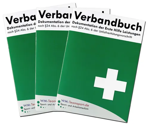 WM-Teamsport Erste-Hilfe-Set 3er Pack Verbandbuch Erste Hilfe + heraustrennbare Seiten, (3 St)