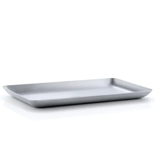 Blomus Serviertablett Basic 63611 - 22 x 13 cm, Edelstahl matt, eckig und spülmaschinengeeignet für stilvolles Servieren
