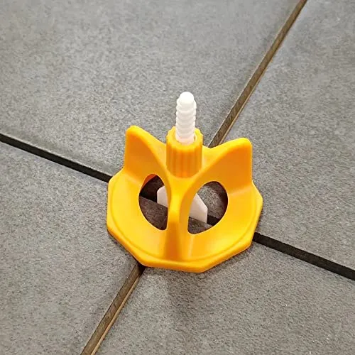 Fliesen Nivelliersystem Verlegehilfe - 100 Gewindelaschen für perfekte Fugen - Fliesenkeile für präzise Nivellierung von Fliesen und Platten. Wiederverwendbare Zughauben, kinderleichte Anwendung und keine überstehenden Kanten mehr!