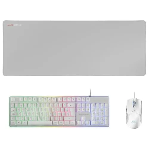 Mars Gaming MCPXWES - Combo Tastatur H-Mech FRGB, ultraleichte Maus 10000DPI und XXL Mousepad, perfekte Gaming-Kombination für optimale Leistung und Anpassbarkeit