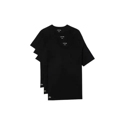 Lacoste Rundhals T-Shirts (3er Pack) in Grau, Schwarz und Weiß, Größe M - Hochwertige T-Shirts aus 100% Baumwolle im lässigen Regular Fit. Ideal für den Alltag, mit Maschinenwäsche pflegeleicht und angenehm zu tragen.