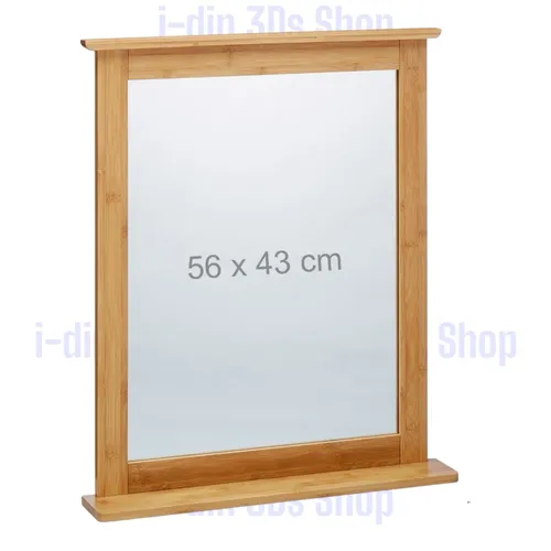 Wandspiegel mit Holzrahmen - Moderner Flurspiegel - Spiegel für jeden Raum, mit praktischer Ablage und stilvollem Bambusrahmen. Ideal für Badezimmer, Flur und Wohnzimmer.