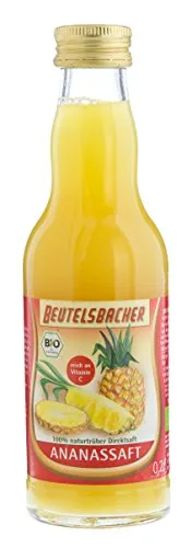 Beutelsbacher Ananassaft 0,2l - Biologischer Ananassaft aus 5-8 handverlesenen Ananas, schonend gepresst für vollen Geschmack, ideal für erfrischende Momente.