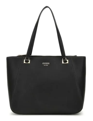 GUESS Calebra Schultertasche Tote - Elegante Schultertasche mit gepolstertem Laptopfach, ideal für den modernen Alltag. Geräumiges Hauptfach und stilvolle goldfarbene Details machen sie zum perfekten Begleiter.
