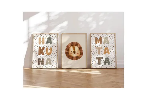 MeinBaby123® Poster Bilder Kinderzimmer, Poster Kinderzimmer Deko, Süße Tiere, Babyzimmer, Tiere Wandbilder,  Boho,  Sprüche