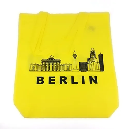 Starlet24 Berlin Jutebeutel Hipster Tasche Shopper Stofftasche Einkaufstasche Freizeittasche Beutel Souvenir Andenken Einkaufsbeutel #100927 Gelb