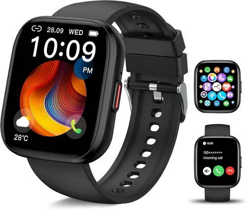 HNCY Smartwatch Herren Damen 1.85 Zoll Fitness Uhr Bluetooth Text Call