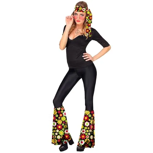 W WIDMANN MILANO Party Fashion - Hippie Set 60er/70er Jahre, Stirnband und Stulpen, Flower Power Accessoires für Mottoparty, Karneval