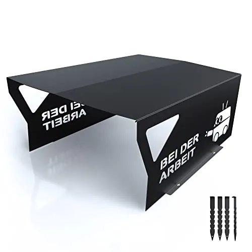 tuning-art MH02 Mähroboter Garage | Carport Überdachung für Rasenmäher | Metall Pulverbeschichtet | 60x78x33cm, Farbe:Arbeit Schwarz Matt 60cm