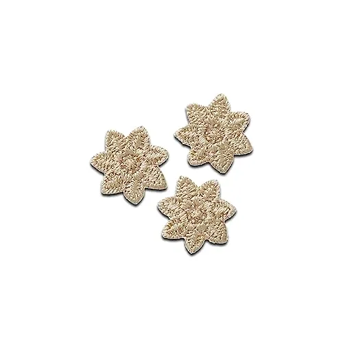 Mono-Quick 3 Sternchen beige - Aufnäher, Bügelbild, Aufbügler, Applikationen, Patches, Flicken, zum aufbügeln, Größe: 1,5 x 1,5 cm