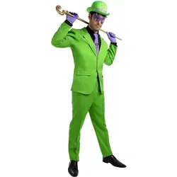Funidelia Offizielles Riddler Kostüm für Herren, Jacke, Hose, Handschuhe, Krawatte, Hut und Augenmaske, Superhelden, DC Comics - Outfit für Erwachsene für Partys, Karneval und Halloween - Größe L