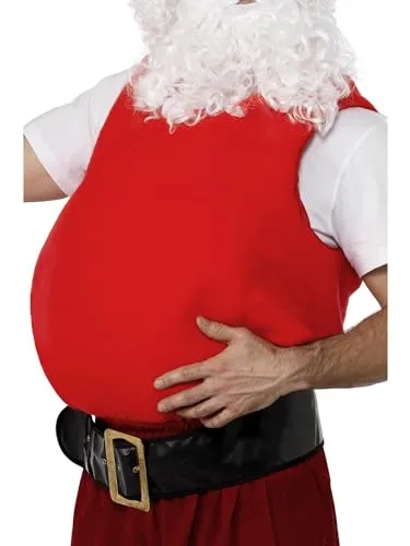 Smiffys Bauchpolster Weihnachtsmann, Rot - Authentisches Weihnachtsmann Bauch für Herren, ideales Kostüm-Accessoire in One Size