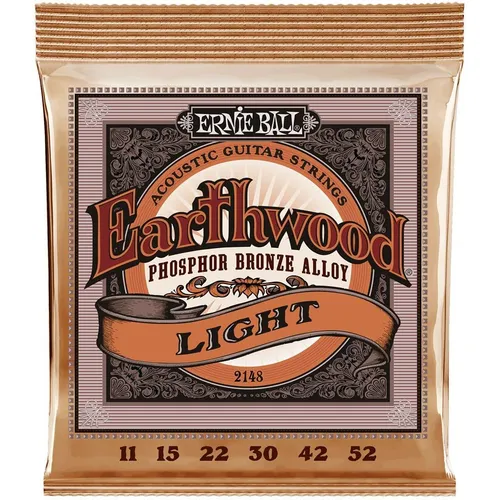 Ernie Ball 2148 Earthwood Phosphor Bronze Saiten - Hochwertige Phosphor Bronze Saiten für Westerngitarren, bieten warmen Klang und lange Lebensdauer – ideal für leidenschaftliche Musiker.
