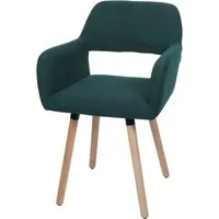 MCW Esszimmerstuhl A50 II Grün Cord-Stoff - Esszimmerstuhl mit hochwertigem Cord-Stoffbezug (400g/m²) für außergewöhnlichen Komfort, breite Sitzfläche und Armlehnen, ideal für gemütliche Abende.