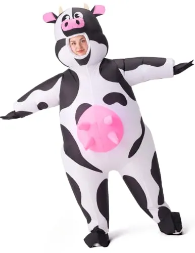 Spooktacular Creations Aufblasbares Kuh-Kostüm für Erwachsene – Perfektes Halloween-Outfit