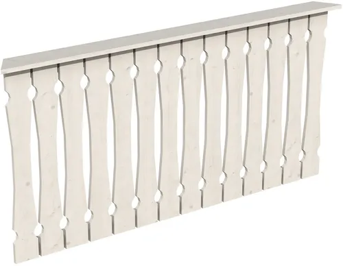 Skanholz Brüstungsgeländer Balkonschalung 180 cm – Weißes Holzgeländer für Gartenhäuser - Zubehör für Gartenhäuser, langlebiges und elegantes Holzgeländer, ideal für Balkone und Terrassen, mit 5 Jahren Herstellergarantie.