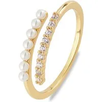 Valeria Ring 89185726 - 925er Silber, recycelt - Ringe für Damen, nachhaltiger Valeria Ring aus recyceltem 925er Silber in eleganter gelbgold Farbe, Größe: 60