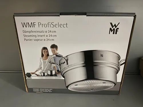 WMF Dampfgareinsatz ProfiSelect 24cm - Topfeinsätze aus hochwertigem Cromargan® Edelstahl 18/10, ideal zum schonenden Dampfgaren von Gemüse und Fisch, für gesunde und schmackhafte Gerichte.
