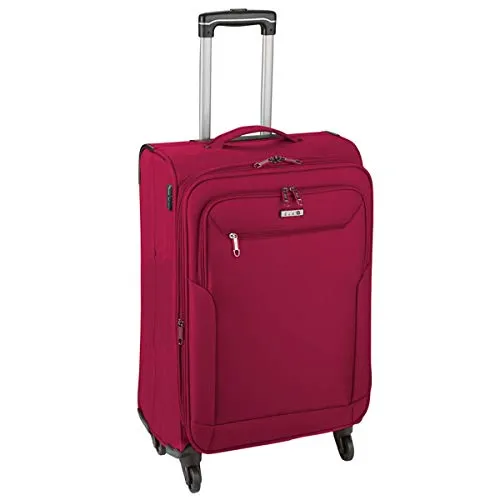 Bowatex Handgepäck Stoffkoffer Trolley 55 cm - Kleiner, leichter Trolley für Bordgepäck, ideal für Flugreisen. Mit 4 leisen 360°-Rädern, Zahlenschloss und praktischem Innenfach für optimalen Stauraum.