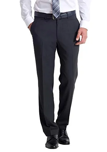 aubi Herren Businesshose Anzughose Flat Front Modell 26, anthrazit, Größe 27.5 - Bequeme Businesshose mit elastischem Innenfutter und Dehnbund für hohen Tragekomfort. Strapazierfähiges Material und moderne Passform für den Alltag. Ideal für den professionellen Einsatz.