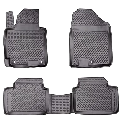 Elmasline 3D Gummimatten Set für KIA CEED 2018-2025 - Maßgefertigte Fußmatten für KIA CEED mit hohem Rand für optimalen Schutz vor Schmutz und Flüssigkeiten. Pflegeleicht, strapazierfähig und geruchsneutral.