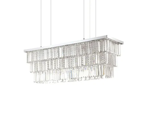 Ideal Lux Pendelleuchte MARTINEZ, 8-flammig, Chrom/Kristall in silber von Ideal Lux