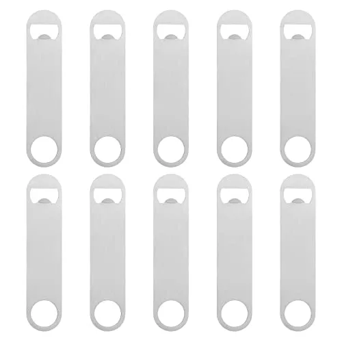 TsunNee 10 PCS Robuster Flaschenöffner, Edelstahl, flach, silberfarben