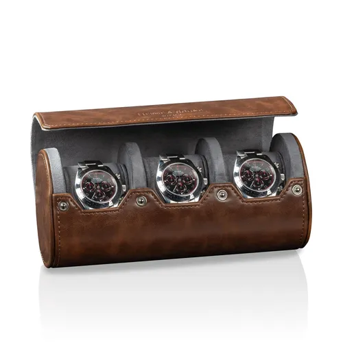 Uhrenrolle Vintage 3 Braun; 3 Uhren