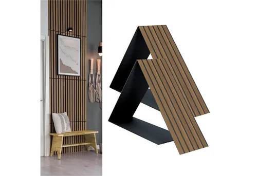Novel Akustikpaneel Eiche rustikal Compact - Wand & Decke – Rustikales Akustikpaneel für schallabsorbierende Wirkung und einfache Montage ohne Bohren, ideal für jeden Raum.