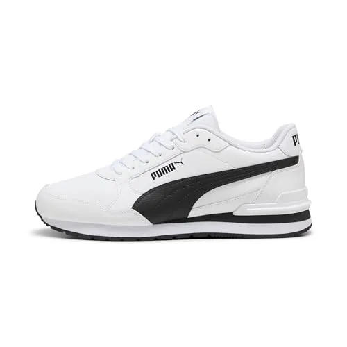 PUMA Unisex ST Runner v4 L Sneaker, White Black-Cast Iron, 42 EU - Herren-Sneaker mit verantwortungsvoll hergestelltem Leder und SoftFoam+ Einlegesohle für erstklassigen Komfort. Ideal für Freizeit und Alltag.