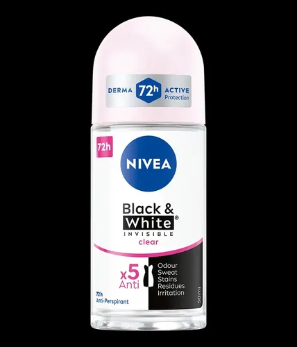Nivea Black&White Invisible Clear Antyperspirant Roll-On 50 ml 4005900035295