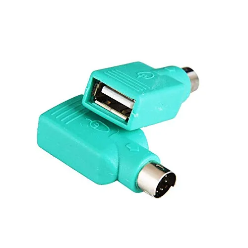 BrightBlue PS/2-Adapter, PS2-Stecker auf USB-Buchse, Konverter-Adapter für Tastatur, Maus, 2 Stück (Hinweis: kann nicht mit allen Motherboards übereinstimmen)