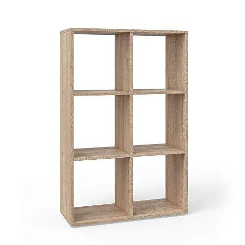 Vicco Raumteiler Karree, Sonoma 72 x 107.8 cm - Raumteiler-Regal mit 6 Ablageflächen, aus kratzfester Spanplatte, ideal zur Raumgestaltung und Aufbewahrung in jedem Raum