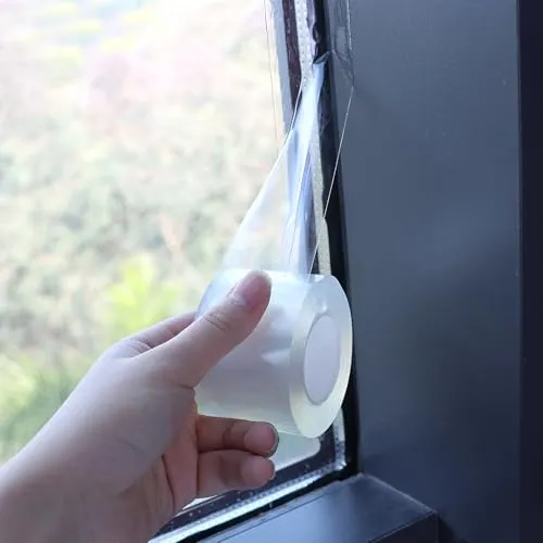 Dichtungsband Selbstklebend für Türen Fenster Türdichtungsstreifen 5cmx10m Wasserdicht Transparent Wetterfeste Haustürdichtung Innen Unten Windschutzstreifen Zugluftstopper Türbodendichtung