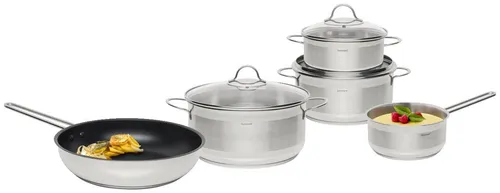 Homeware Profession. Kochtopfset Verona, 5-teilig, Edelstahl, Schwarz