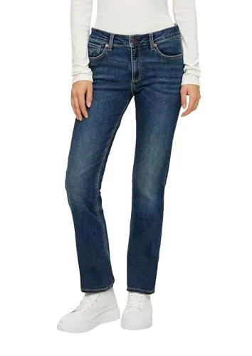 QS Straight-Jeans Slim-Fit Catie - Bequeme Slim Fit Jeans in Blau - Stoffhosen mit 83% Baumwolle für hohen Tragekomfort, ideal für lässige Outfits und jeden Tag.