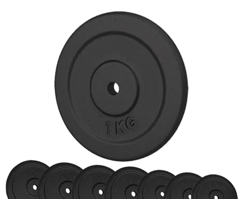 G5 HT SPORT Hantelscheiben aus Gusseisen für Fitnessstudio 【Lochdurchmesser 25 mm】 Einzeln oder paarweise verkauft [0,5 bis 20 kg] Kompatibel mit Langhanteln und Hanteln | Festigkeit und Haltbarkeit