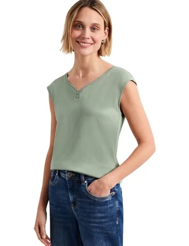 Shirt mit gerundetem V-Ausschnitt