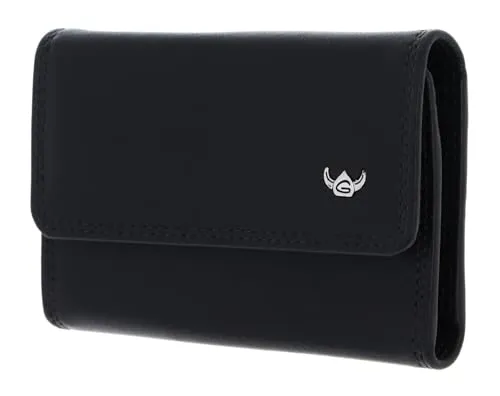 Golden Head Polo Key Case Black - Schlüsselmäppchen für Damen, modernes Design mit praktischen Schlüsselhaken für mehrere Schlüssel, kompakte Maße: 7,5 x 10 x 1,5 cm.