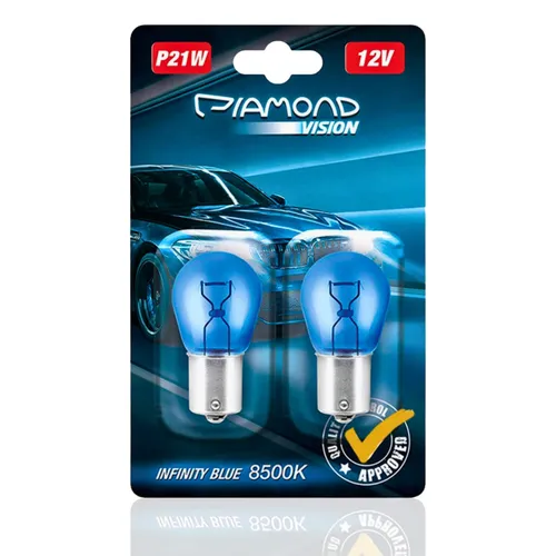 Diamond Vision 2x P21W | Xenon Look Halogenlampen | 8500K Ultra White | 2er SET