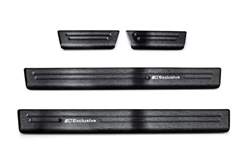 tuning-art XF513-1 Edelstahl Einstiegsleisten Set passend für VW T-Cross C1 Edelstahl 2018-, Farbe:Anthrazit