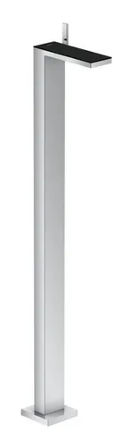 Axor MyEdition Einhebel-Waschtischmischer - Chrom / Schwarzglas - Eleganter Waschtischmischer mit Push-Open Ablaufgarnitur, ideal für moderne Bäder und bietet eine stilvolle Kombination aus Funktionalität und Design.