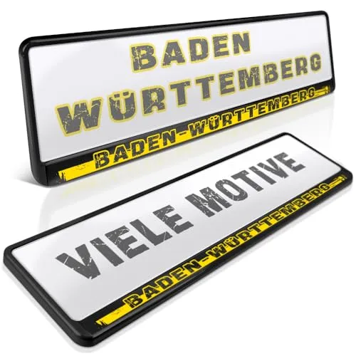 schildEVO 2 Kennzeichenhalter | Baden WÜRTTEMBERG 10 | BaWü | Ländle | Schwaben | Nummernschildhalter | Kennzeichenrahmen | Auto PKW Kfz | DHL-Versand