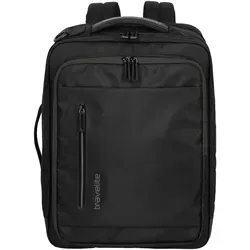 Travelite Crosslite 5.0 Bordtasche Rucksack 43 cm - Schwarz - Daypack mit flexiblem Design, ideal für Businessreisende. Geräumiges Hauptfach, separates Laptopfach und praktische Aufsteckfunktion für Trolleys.