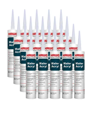 20x KAWO Maler-Acryl weiß Dichtkitt Spachtelmasse 300 ml Spachtelkitt Dichtstoff