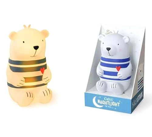 La Vida kleine Lieblinge Nachtlicht Bär bateriebetrieben für Kinder aus Kunststoff in der Größe 12,3x8,2x7,3 cm, 6253321