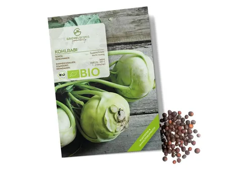 Growgreens Gemüsesamen BIO Kohlrabi Samen (Superschmelz) - Kohlrabi Saatgut (20 Korn), Gemüse
