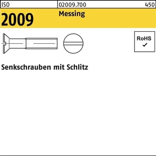 200er PACK(Stk) 002009700009025012 Senkschraube ISO 2009 m.Schlitz M 2,5 x 12 M